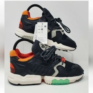 Adidas ZX Torison Men's Size 5 EE5553 Core Black Orange Bold Green Sneakers New